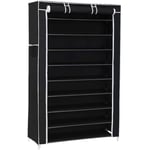 Armoire en Tissus Haloyo Rangement de Chaussures Étanche,Housse Amovible,88 x 28 x 160cm,noir