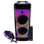 Enceinte de soirée Audio 400W Sono Autonome Pickering DJOON88 - Dj PAD 16 effets - Fire à LED - BT/USB/PC + Light Ovni