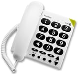 DORO - Big Button Phone White - Hearing Aid Compatible