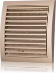 Ø 125mm Grille de Ventilation Réglable en Plastique ABS Dorée avec Moustiquaire et Bride - Grilles d'aération