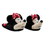 Disney Chaussons Femme Peluche Chausson Adulte Rigolo Slippers Pantoufles Femme Idée Cadeau Stitch Minnie Baby Yoda (Noir Minnie, 36-37)