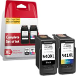 Cartouche 540 541 Xl, Pg-540 Cl-541 Xl Remplacement Pour Cartouche Encre Canon 540 541, Encre 540 Et 541 Pour Pixma Ts5150 Ts5151 Mx475 Mg3650S Mg3600 Mg3650 Mg4250 Mg3200 Mg3550 Mg3150 Mg35[Q65]