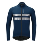 Hommes De VTT équitation Polaire Polaire Chaud Et Froid Hauts Chauds Automne Et Hiver à Manches Longues Maillot De Cyclisme Veste Hauts Maillot De Cyclisme (Blue,2XL)