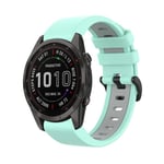 For Garmin Fenix 7S Sapphire Solar 22mm Silicone Sports Two-Color Watch Band(Water Duck+Grey)