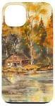 iPhone 13 House By The Lake Peaceful Earth Brown Tones Yellow Dreams Case