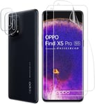 4 Pièces Protection Écran Compatible Avec Oppo Find X5 Pro,2 Pièces Protection Écran Souple Et 2 Pièces Caméra Arrière Protecteur Film Flexible Soft Hd Tpu Clear Anti Rayures.