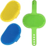 EAVUYIS Lot de 3 Brosse de toilettage pour chien,brosses de bain en caoutchouc de silicone,brosse de douche pour animaux de compagnie, brosse de massage pour chiot