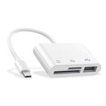 adaptateur lecteur de carte mémoire USB C vers Micro SD TF, compatible avec iPad Pro, MacBook Pro/Air, Chromebook, camera USB 3 en 1, XPS, Galaxy S10/S9 et autres appareils USB C