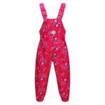 Regatta Childrens Unisex Childrens/Kids Muddy Puddle Peppa Pig Floral Dungarees (Pink Fusion) - Size 9-12M