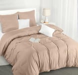 Utopia Bedding Housse de Couette 240x260 cm avec 2 Taies d'oreiller 65x65 cm (Beige) - Parure de Lit 240 x 260 cm - Ensembles de Housses de Couette en Microfibre brossée Douce