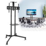 TV MOBILE TROLLEY STAND FLOOR WHEEL BRACKET MOUNT LED LCD 42 46 50 55 60 63 70"