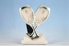 SILVER/CREAM IVORY 40TH WEDDING ANNIVERSARY GLASSES PHOTO FRAME LP13429