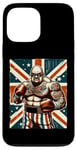 Coque pour iPhone 13 Pro Max Boxe Britannique Union Jack Drapeau Boxeur