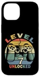 Coque pour iPhone 14 Niveau 7 Débloqué Funny Kids 7th Birthday Gamer