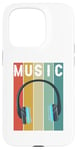 iPhone 15 Pro Music Vintage Shirt With Headphone For Music & Music Lovers Case