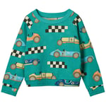 Småfolk Sweatshirt Race Cars Teal | Grön | 1-2 years