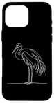 Coque pour iPhone 16 Pro Max Line Art Grue de sable pour oiseaux et ornithologues