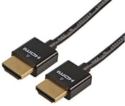 Pro Signal High Speed 4K UHD HDMI Lead with Ethernet, Male to Male, Slim Lead, 1m Black