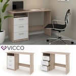 Bureau VICCO MEIKO table de travail table de bureau étagère PC table Sonoma/Blan