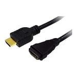 LogiLink CH0057 Male to Female HDMI Cable, 3 Meter Length, Black, 3 Meter Length