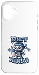 Coque pour iPhone 16 Plus Cute Diet Ninja Shake Protéiné Squelette Ninja