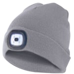 Lampe Electrique - Lampe De Poche - LIGHTHOUSE : Bonnet avec frontale LED rechargeable. Gris clair