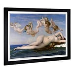 Big Box Art Framed Print of Alexandre Cabanel The Birth of Venus Design | Wall Art Picture | Home Decor for Kitchen, Living Room, Bedroom, Hallway, Black, A2 / 24.5x18 Inch / 62x45cm