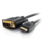 C2G 82028 0.5M HDMI to DVI-D High Speed Digital Video Cable,Full 1080p HD Suitable for PS4, Raspberry Pi, Roku, Xbox One, Blue Ray,DVD,Dell Docking Stations and More,Black