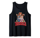 'Merica Cat America Patriotic US Flag 4th July Tank Top