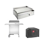 Plancha électrique en inox Chef 55 cm Avec chariot fermé + housse