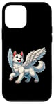 Coque pour iPhone 12 mini Chien Husky élégant avec ailes en forme de cœur