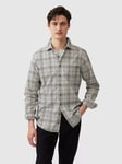 Rodd & Gunn Brookdale Checked Cotton Slim Fit Long Sleeves Shirt, Charcoal/White