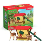 Cabane des animaux de la forêt, Coffre schleich 42658 Farm World, pour enfants dès 3 ans