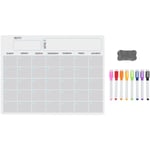 A3 Magnetisk Whiteboard Kalender Torkbar Tavla Set Veckoplaner Whiteboard för Kylskåp Kök Hem 17X12 Tum