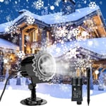 Projecteur Noel Exterieur,Led Projecteur de Flocon de Neige de Noël Étanche IP65,Lumières de Projecteur Led Effet Chute de Neige Décoration pour Noël,Intérieur,Extérieur,Fête,Mariage(Q90)