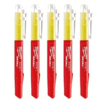 Milwaukee 48223201 INKZAL Pack of Five Yellow Job-site Highlighters