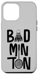 Coque pour iPhone 12 Pro Max Cool Badminton Minimal Art, volant de badminton et raquette