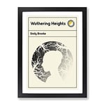 Book Cover Wuthering Heights Emily Bronte Modern Framed Wall Art Print, Ready to Hang Picture for Living Room Bedroom Home Office Décor, Black A2 (64 x 46 cm)