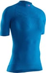 X-Bionic Twyce T-Shirt Maillot de Compression de Course à Pied Runnning Manches Courtes Femme, Teal Blue/Neon Flamingo, FR : L (Taille Fabricant : L)
