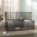 Bonnevie - Cage pour petits animaux - Clapier Poulailler pour lapins poulets Noir 143x107x93 cm pp et Acier BV269462