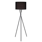 Lampadaire Cara trépied lampe de sol lampe sur pied abat-jour noir VN-L00003-EU