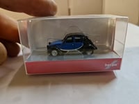 HERPA, CITROEN 2 CV charleston bleu et noir, échelle 1/87, HER020817-006