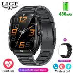 Sport Smart Watch for Men Women 1.96 Screen Blood Oxygen + Bluetooth Call Watch