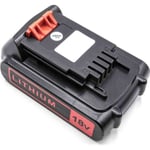 Batteri Li-Ion 3500mAh (20V) för elektriskt verktyg Black & Decker GLC2500L, GPC1800L, GPC1820L Svart