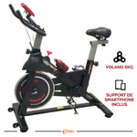 VÉLO D'APPARTEMENT RÉGLABLE AVEC ROUE D'INERTIE 6KG CARDIO GYM FRÉQUENCE VOITURE