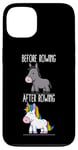 Coque pour iPhone 13 Avant et après Rowing Unicorn Rower