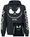 The Nightmare Before Christmas Jack face - Glow in the dark Hooded sweater black