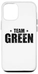 Coque pour iPhone 15 Pro Vert Nom Famille Anniversaire Vert Nom