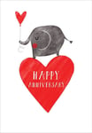 Elephant Love Heart Anniversary Card - The Art File Greeting Card Made in the UK