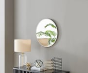 Emma 60cm Small Art Deco Metal Frame Round Hallway Bedroom Dining And Living Room Wall Mirror